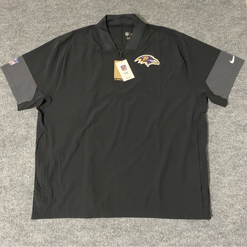 Nike On Field Baltimore Ravens Mens 3XL Team Short Sleeve Coaches Jacket NWT